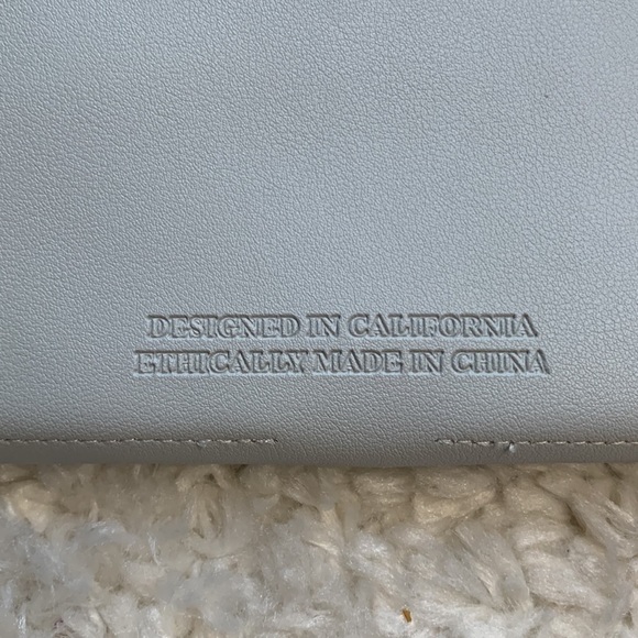 GLASS Ladder & Co Megan Portfolio cloud gray vegan leather Clutch organizer - Picture 6 of 10